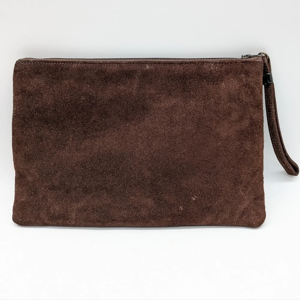 Vintage Ruth Saltz Brown Suede Clutch Bag Purse